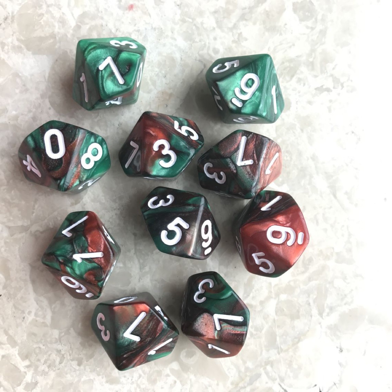 Picture of 10 Two-sided Digital Dice 0-9 Ten-sided Multi-sided Dice Digital Color Dungeons & Dragons Board Game Dice