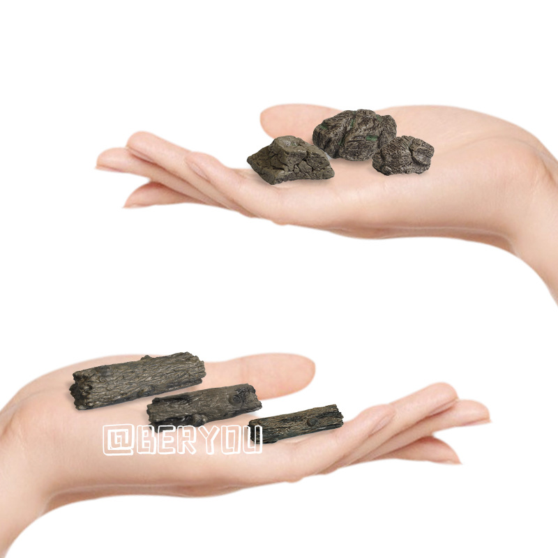 Picture of Simulation stone stump branch ornaments model stone rockery shape ornaments scene stone props cross-border
