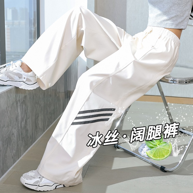 Picture of Girls' Wide-leg Pants Summer Sports Pants Children's Ice Silk Quick-drying Straight-leg Pants Big Children's Thin Student Casual Wear Pants