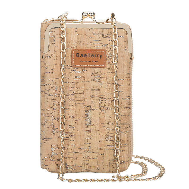 Picture of baellerry ladies wallet vertical wood grain mobile phone bag multi card wallet chain shoulder messenger bag wholesale
