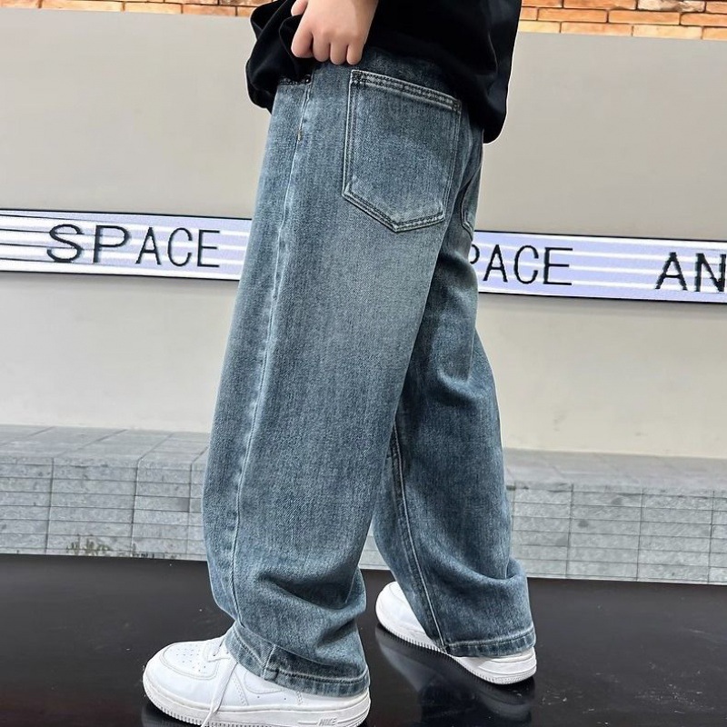 Picture of Boys' Spring and Autumn Straight Tube Loose Jeans 2024 New Children's Boys Spring Handsome Thin Pants