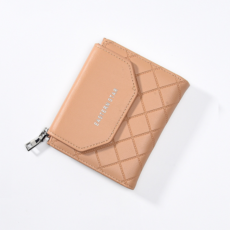 Picture of New Multifunctional Wallet Women Card Bag PU Coin Purse Women's Thin Fashionable Rhombic Short Women's Trendy Wallet