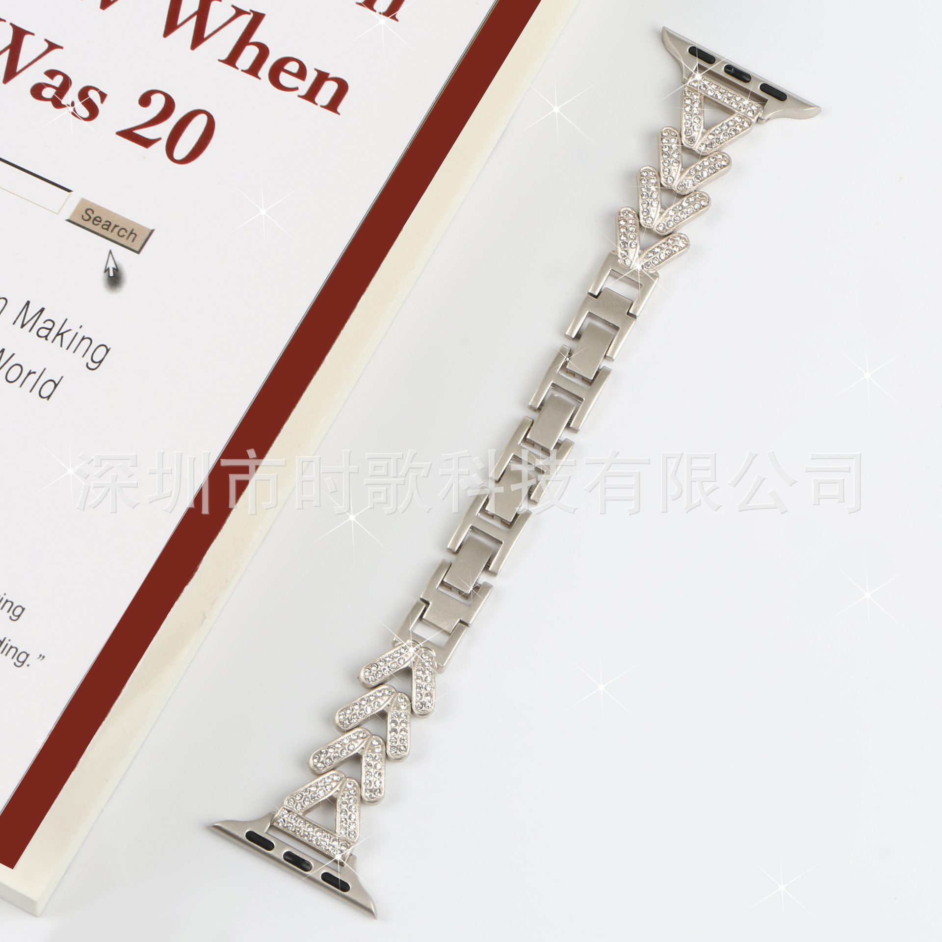 Picture of For Apple Watch Strap applewatch98Ultra2 Heart Chain Luxury Diamond Metal Strap Wholesale
