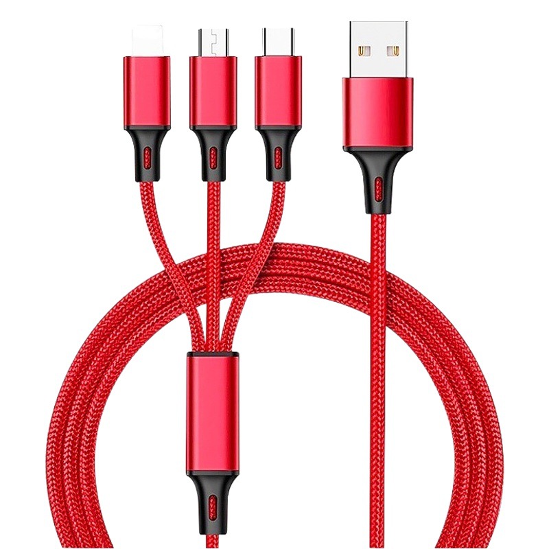 Factory wholesale one-to-three data cable for Huawei Android three-in-one data cable Apple fast charge gift logo
