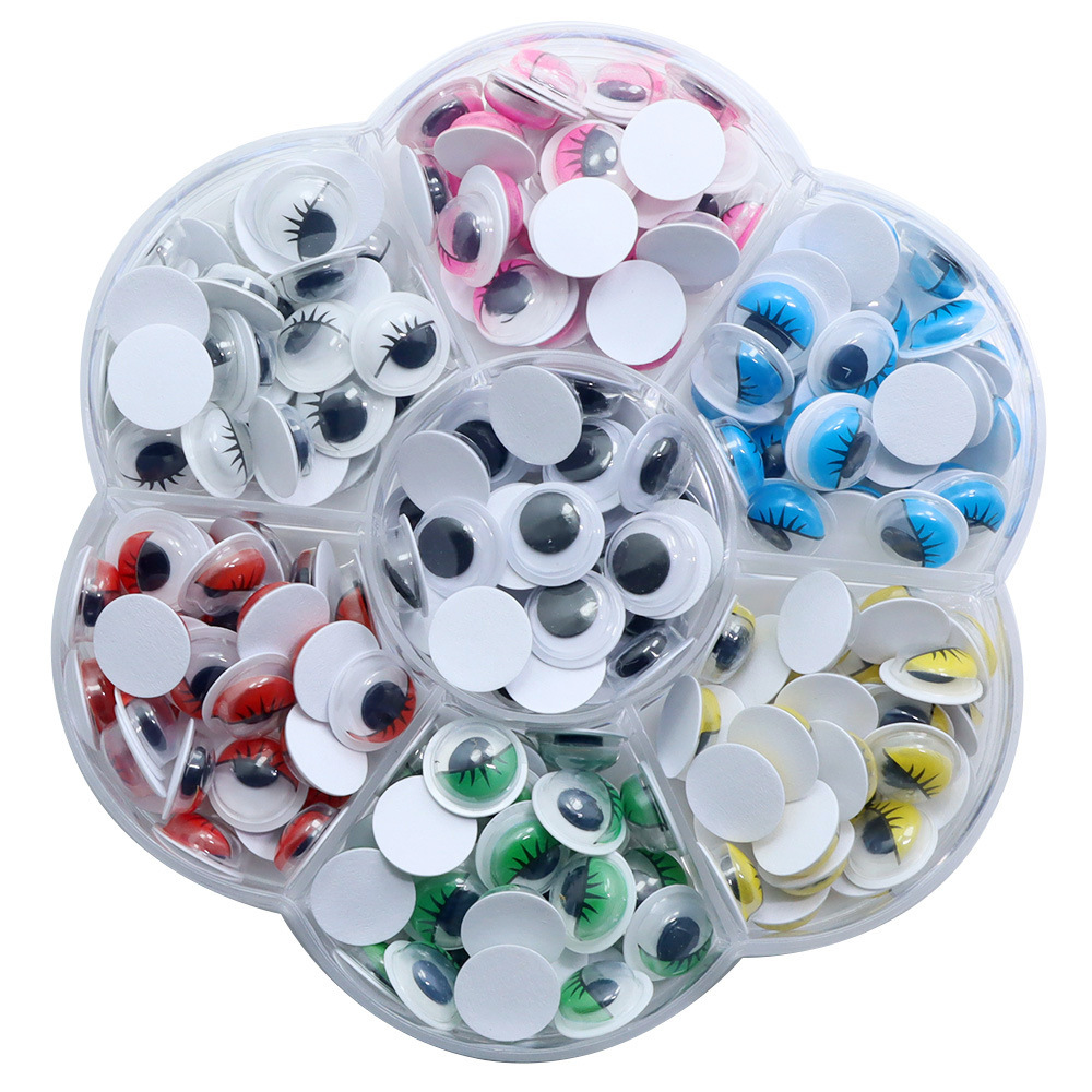 Picture of Cross-border Amazon plastic toy adhesive eyes black and white movable eye beads DIY accessories boxed handmade stickers material
