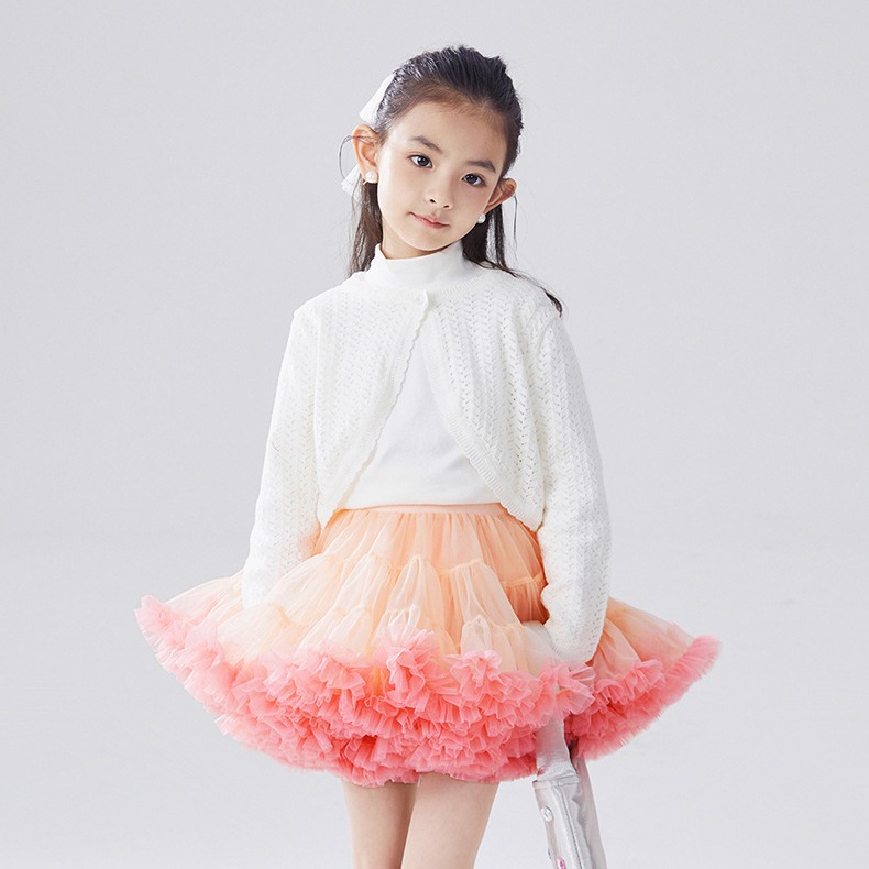 Picture of Spring New Girls knitted casual cute love cardigan outer wear fashion sweater tutu skirt matching suit