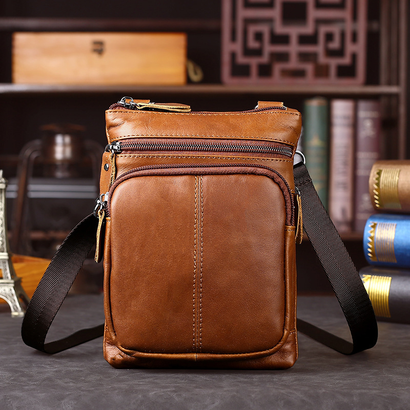 Picture of Cross-border New Men's Fashion Shoulder Bag Genuine Leather Business Casual Crossbody Bag Men's Retro Large Capacity Cowhide Satchel