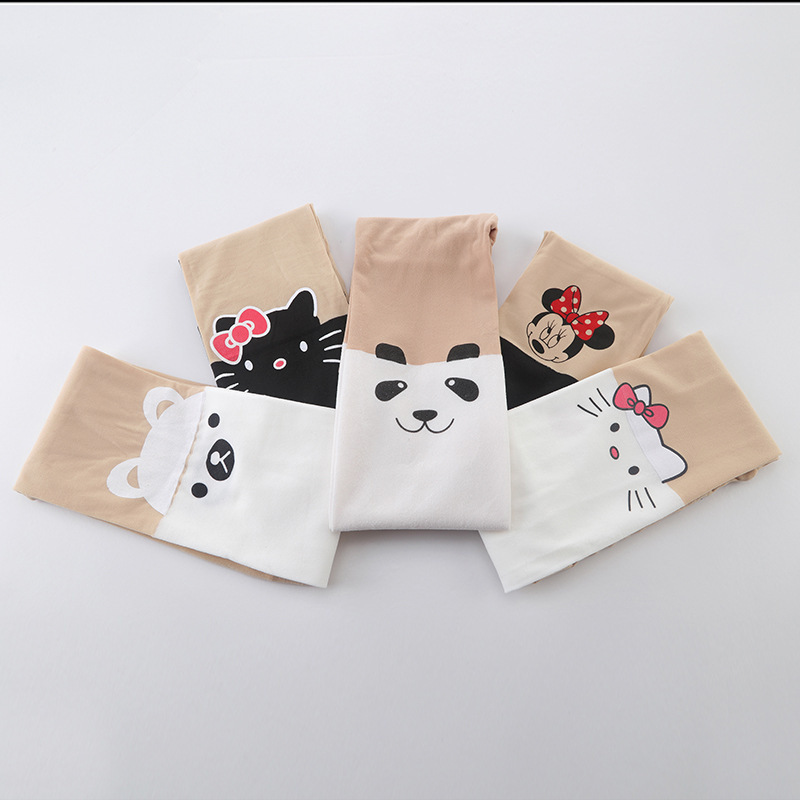 Picture of Girls Pantyhose Girls Pantyhose Velvet Stitching Anti-hook Silk Cartoon Student Baby White Children Dance Socks