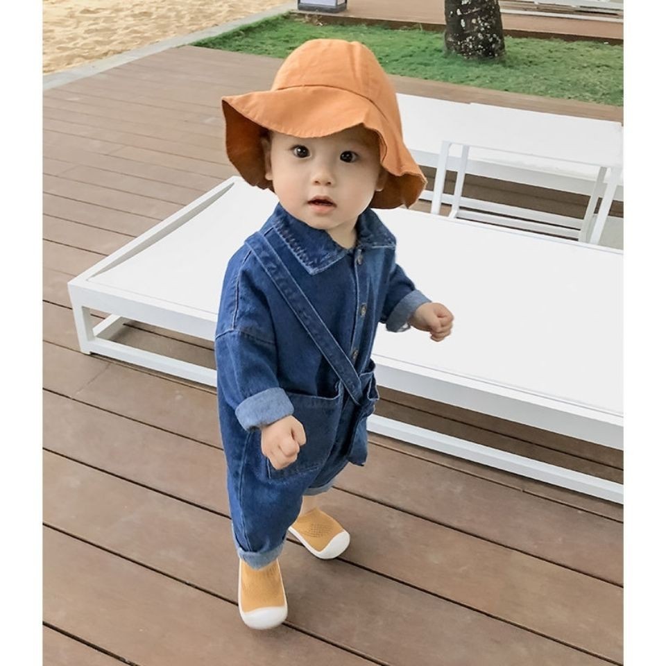 Picture of Baby and Toddler's Denim Jumpsuit Spring and Autumn Long-sleeved Workwear Cowboy Clothes Baby Climbing Clothes Boys' and Girls' Cowboy Fashion