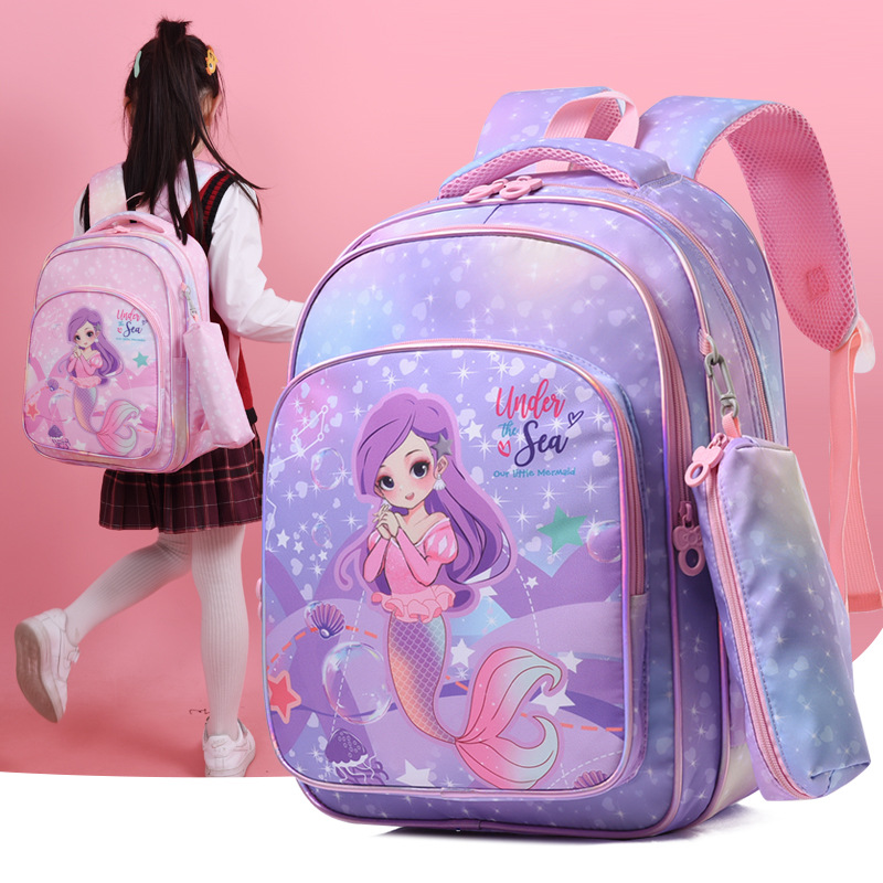 New Children's Schoolbag Female Primary School One Two Three Four Five Six Grade Boys Lightweight Backpack for Reducing Spine Protection