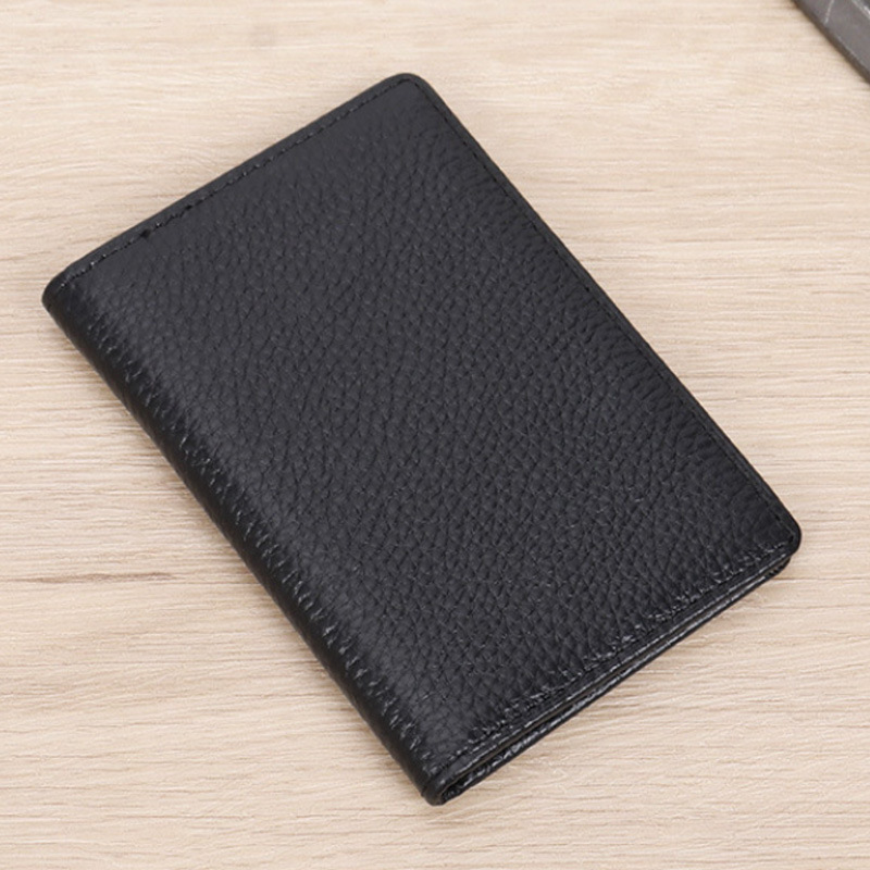 Picture of Men's Genuine Leather Card Holder Customized Litchi Pattern Top Layer Cowhide Credit Card Holder Anti-Magnetic RFID Customized 8106