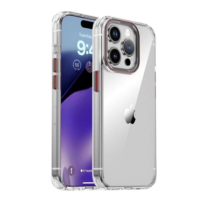 Picture of Suitable for iPhone15 Phone Case Transparent New Apple 15promax Protective Case Drop-resistant Metal 16 Private Mold