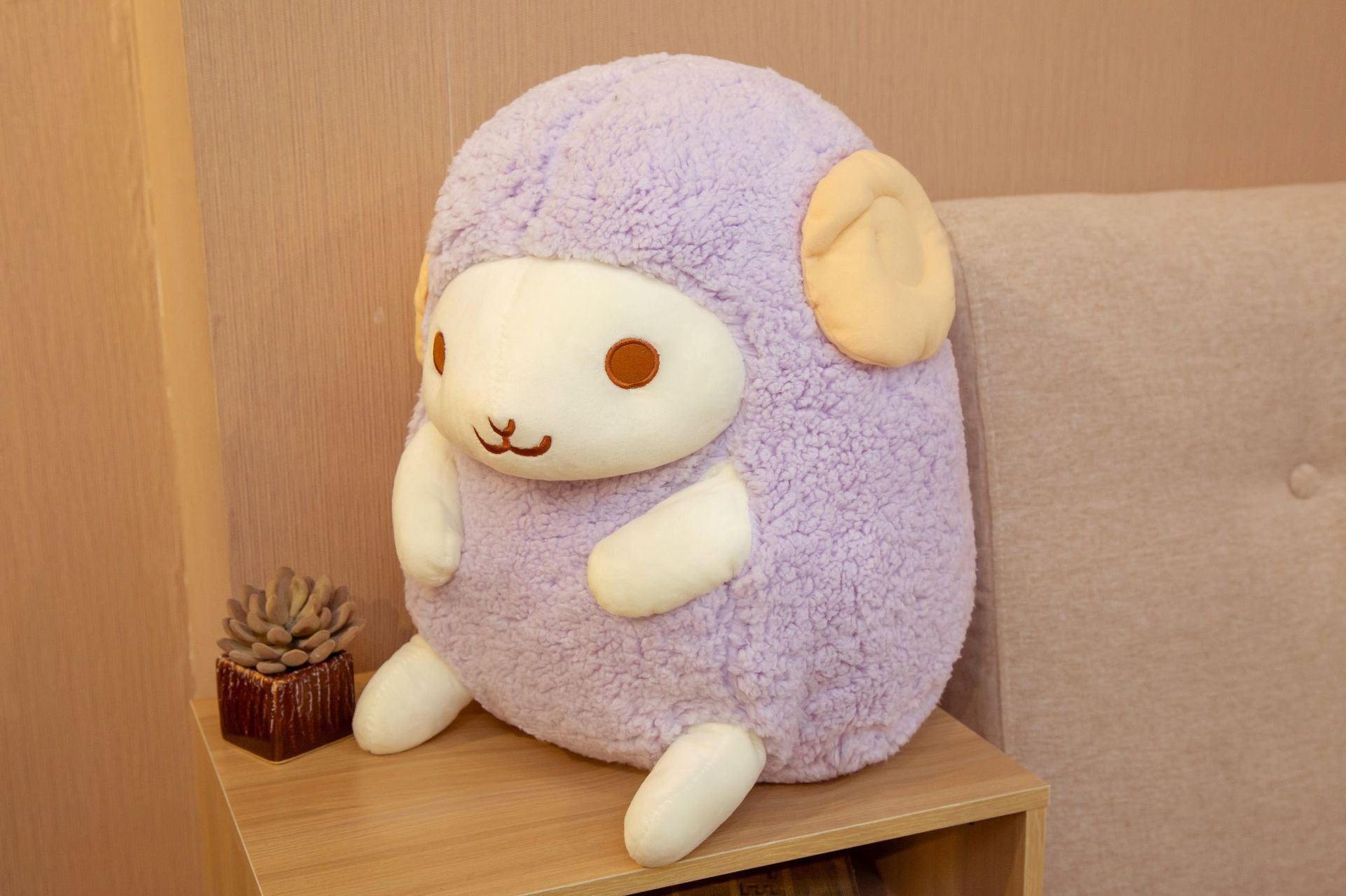 Picture of New Bubble Velvet Sitting Round Three-color Sheep Plush Toy Doll Cross-border Plush Toy Grasping Machine Doll