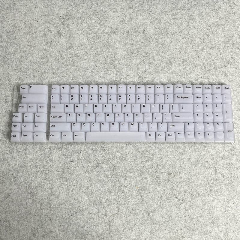 Picture of Wholesale 115-Key Four-Sided Transparent Keycaps Customized Original Height Mda High-Value Cross-Axis Matte Transparent Keycaps