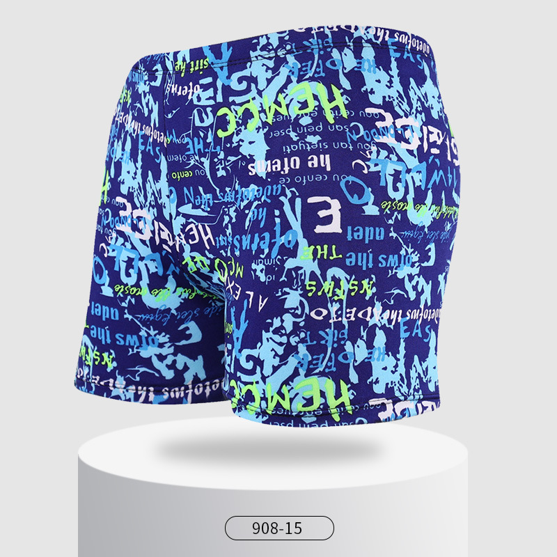 Picture of Explosions swimming trunks adult men's plus size anti-embarrassment boxer men's printing beach hot spring swimming trunks factory wholesale