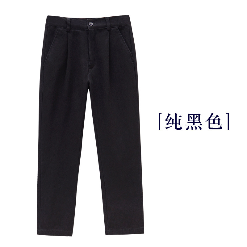 Picture of Children's Black Trousers Boy's Pure Cotton khaki dark blue School Uniform Pants Elementary School Pants Big Children School Pants Trousers