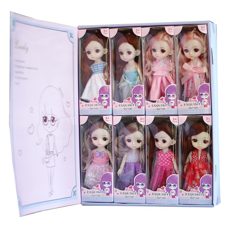 17cm Barden doll than princess set can be changed bjd doll girl toy birthday gift 8 piece set
