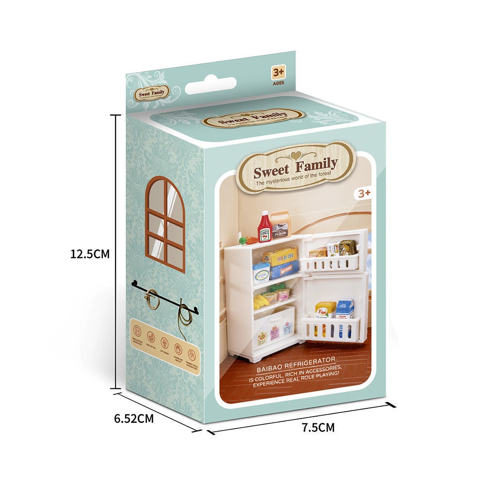 Picture of Cross-Border Play House mini refrigerator food and play suit children's toy Mori baby House miniature kitchen forest family