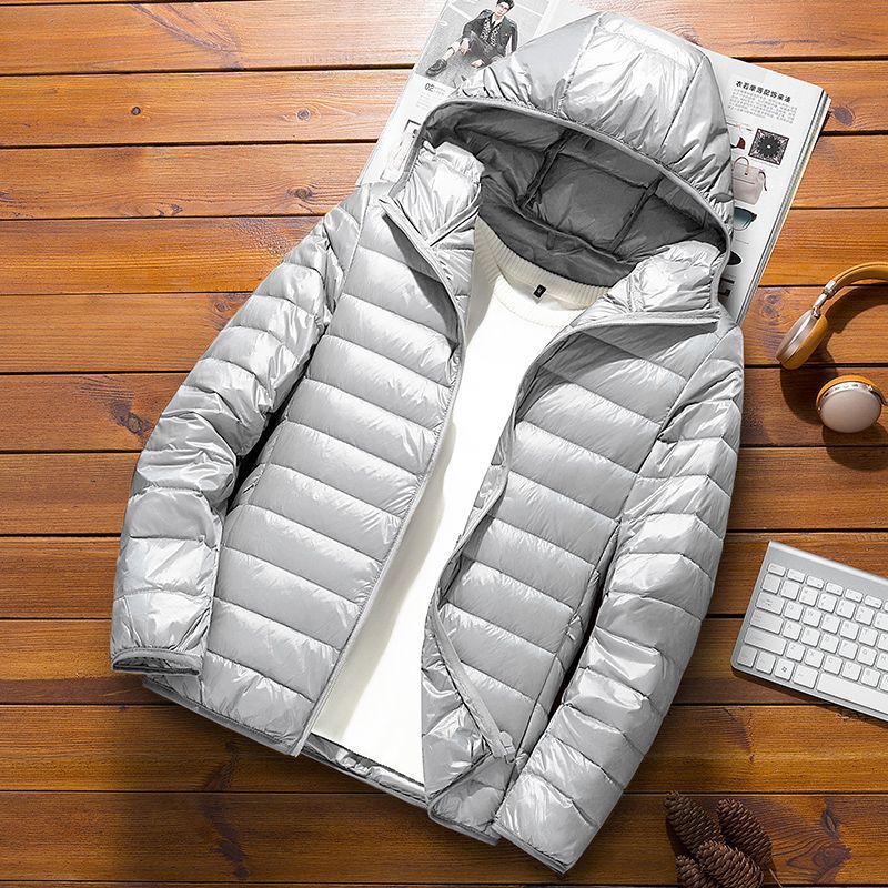 Picture of Autumn and Winter New Light Down Cotton-padded Jacket Men's Short Vertical Collar Hooded Casual Trendy Brand Couple Casual Cotton-padded Jacket