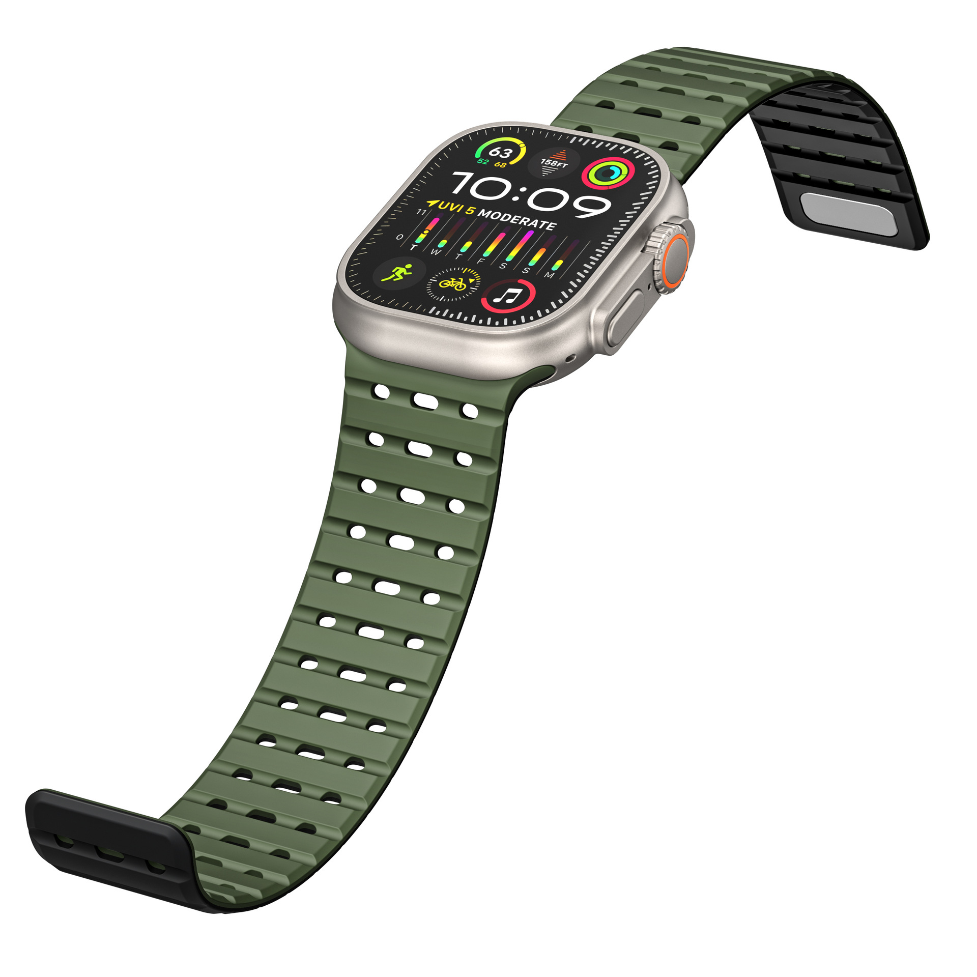 Picture of For Apple Watch Magnetic Suction Silicone Loop Strap appleiwatchs10 Generation Perforated Breathable Wholesale for Men and Women