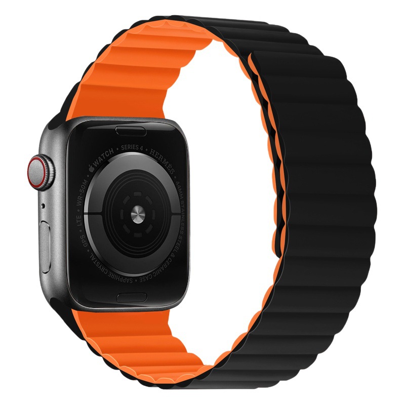 Suitable for Apple Strap Magnetic Silicone Integrated Strap iwatch8 Strap Silicone Magnetic Apple Strap New