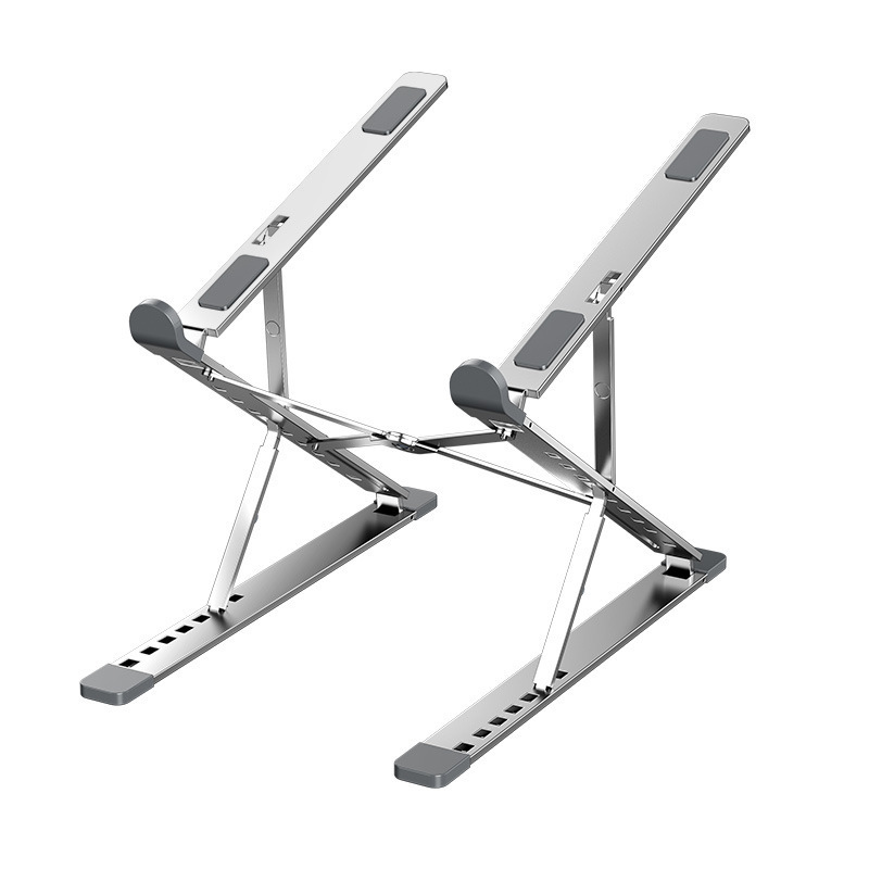 Picture of Aluminum Alloy Computer Stand Elevated Lifting Storage Portable Notebook Stand Double-Layer Vertical Notebook Stand