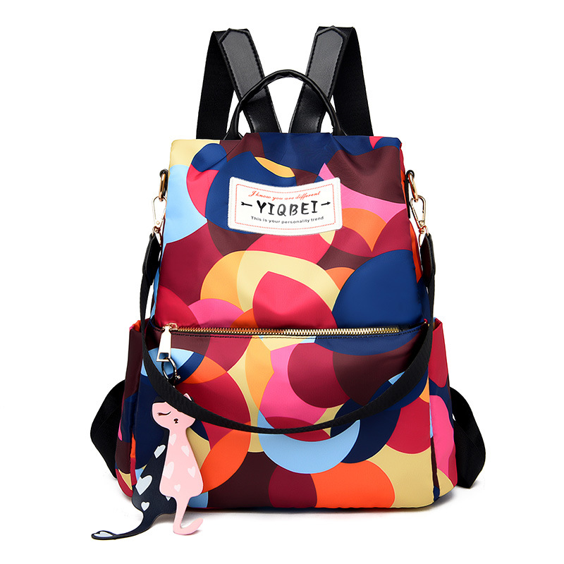 Picture of Manho new ladies shoulder European and American outdoor travel backpack geometric pattern Oxford cloth student bag large wholesale