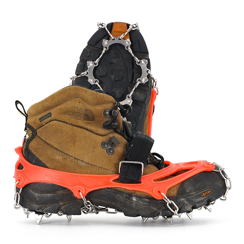 Picture of Outdoor Stainless Steel 13 Tooth Ice Claw Climbing Ice Climbing Non-slip Shoe Cover Hiking Non-slip Snow Claw Anti-slip Chain Ice Grab Wholesale