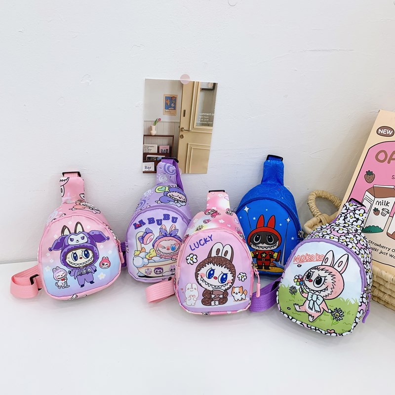 This year's popular children's coin purse new boys and girls cartoon printed chest bag cloth cloth casual messenger bag tide