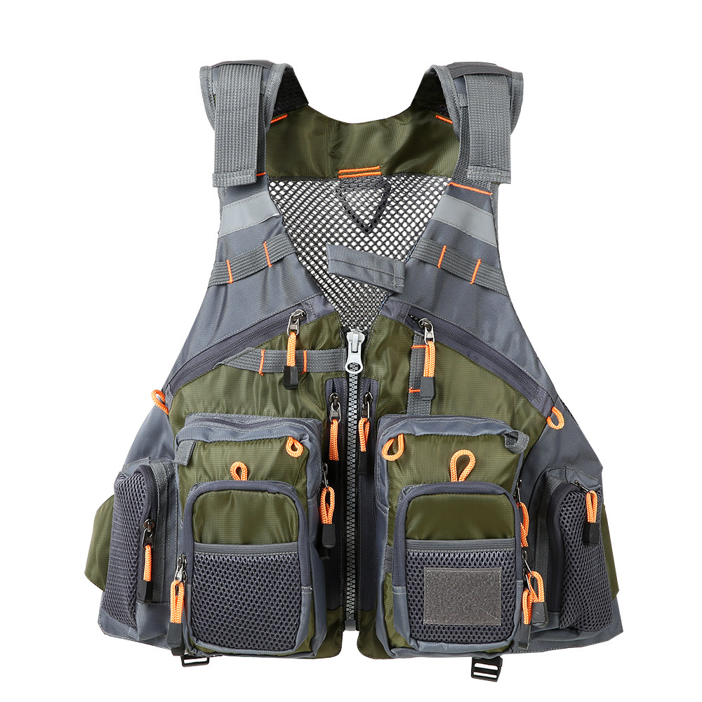 Picture of Fishing Vest, Flying Lure Vest, Fishing Suit, Adventure Breathable Multi-Functional Multi-Flap Pocket Pants Vest, Cross-Border Hot Sale