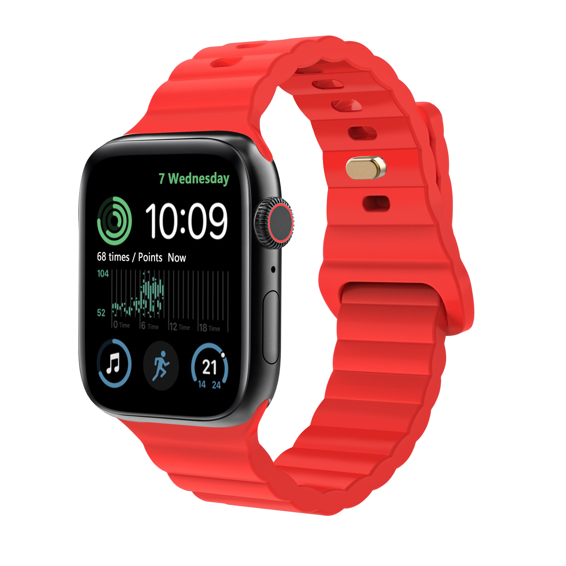 Picture of For Apple Watch iwatch1087654 Silicone Strap applewatch9 Lightning Buckle Wave Pattern Solid Color