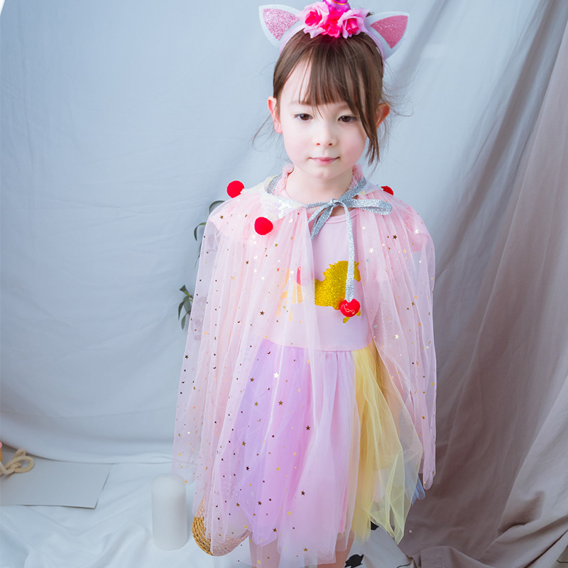 Picture of ins Amazon ebay seaside Cape Christmas Cape women sequin ball mesh gauze thin cape birthday cross-border