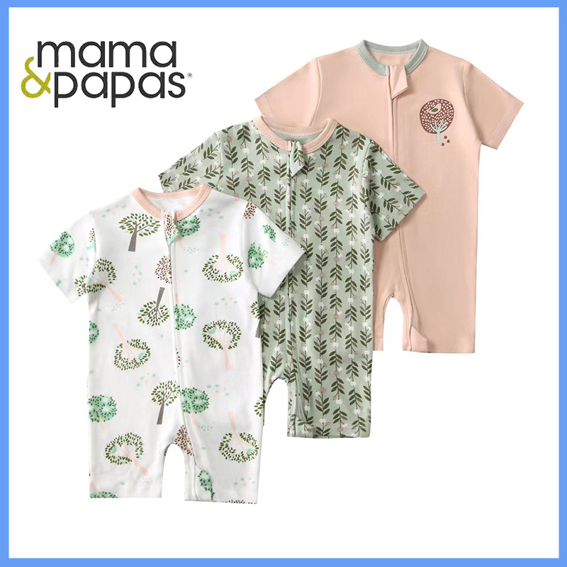 Picture of Foreign trade children's clothing summer baby jumpsuit short sleeve double zipper climbing clothing newborn baby gift box for cross-border