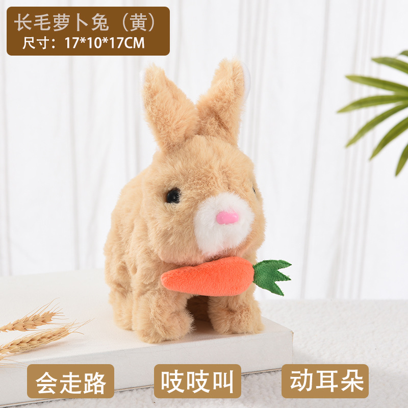 Picture of Plush Electric White Rabbit Simulation Pet Can Walk, Call, Move Mouth, Shake Ears Angora Rabbit Pet Toy