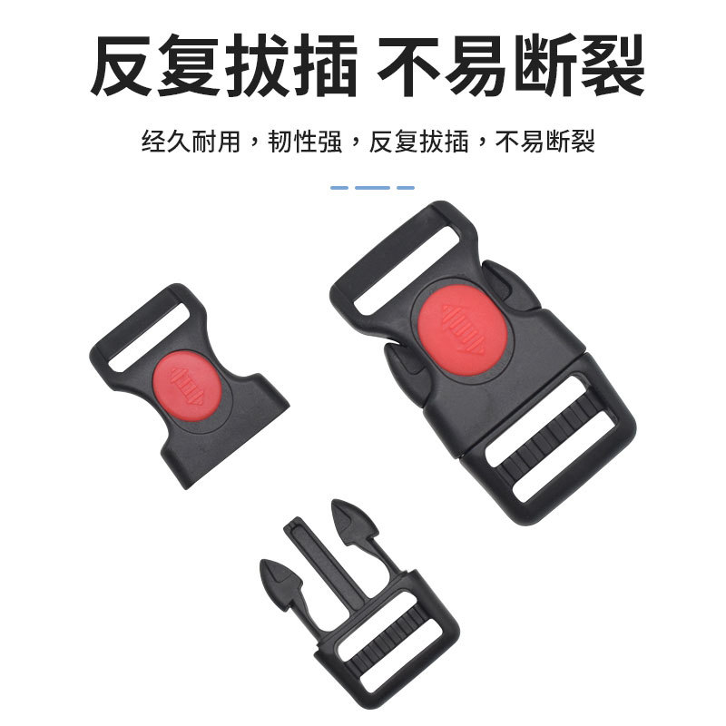Picture of Factory direct plastic red dot buckle pet collar buckle thickened double safety with lock buckle plastic buckle