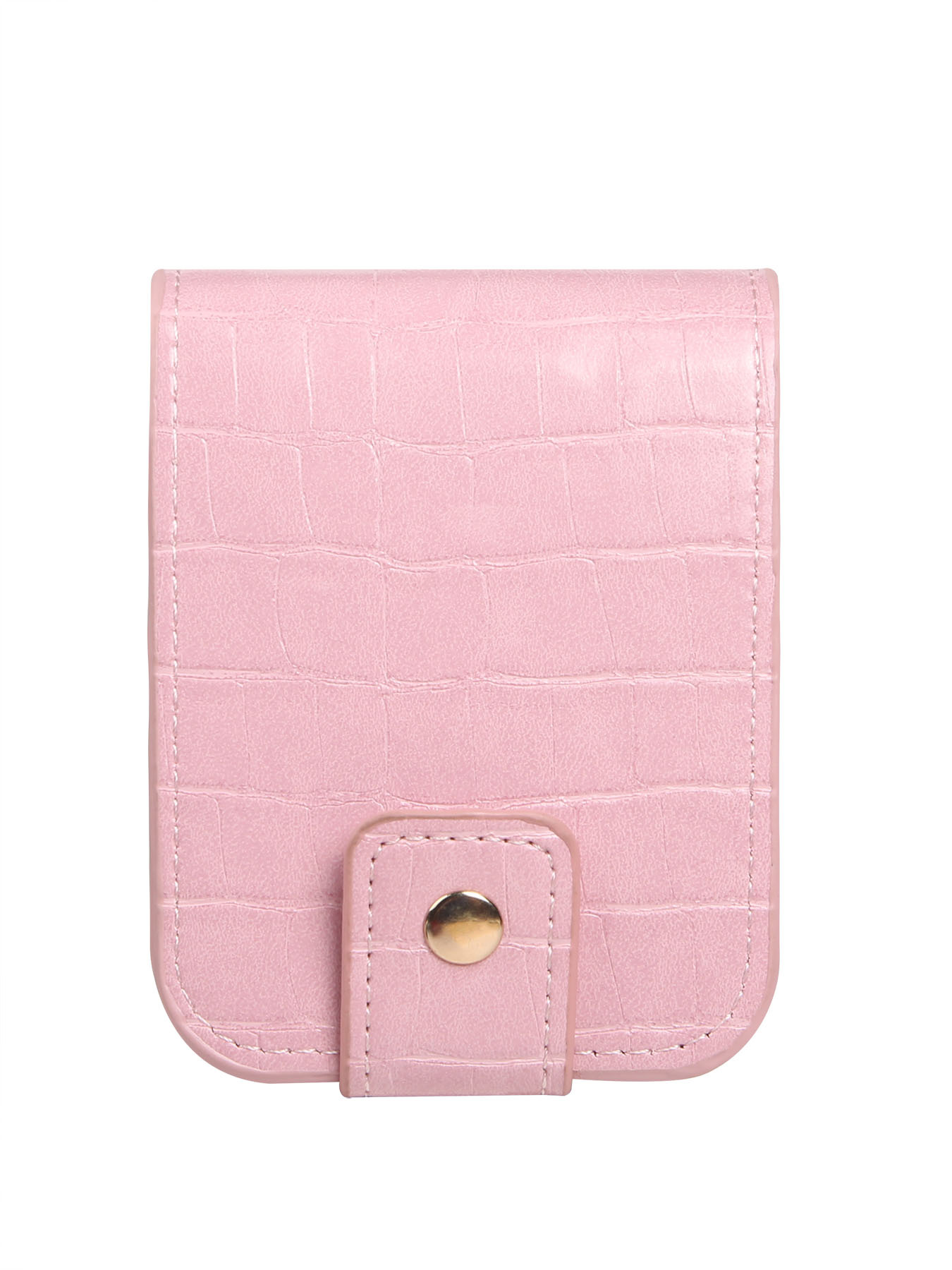 Picture of Simple PU Leather Crocodile Pattern South Korea Mouth Red Bag Storage small size Portable Carry-on Makeup Lip Paste Bag with Mirror