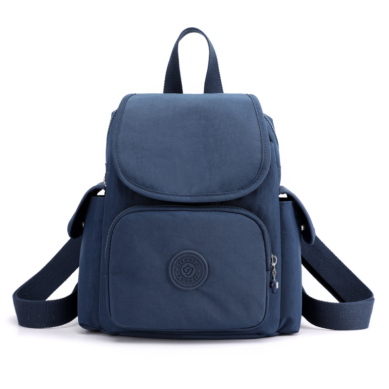 Picture of New multi-pocket women's backpack lightweight waterproof nylon cloth bag versatile candy color student schoolbag commuter bag