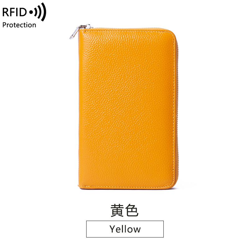 Picture of Wallet leather new RFID litchi pattern long Passbook bag multi-functional ID bag large capacity clutch
