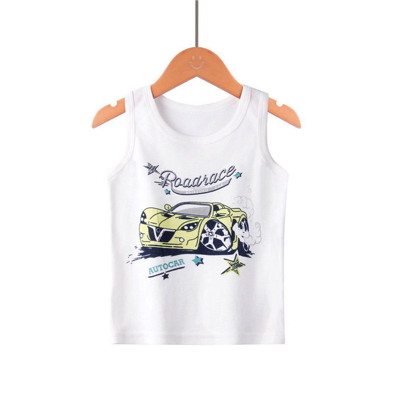 Picture of Children's Pure Cotton Vest Printed Ribbed Boys and Girls Summer Thin Sports Sling Outer Wear Bottoming Intimates for Small and Medium-Sized Kidsren