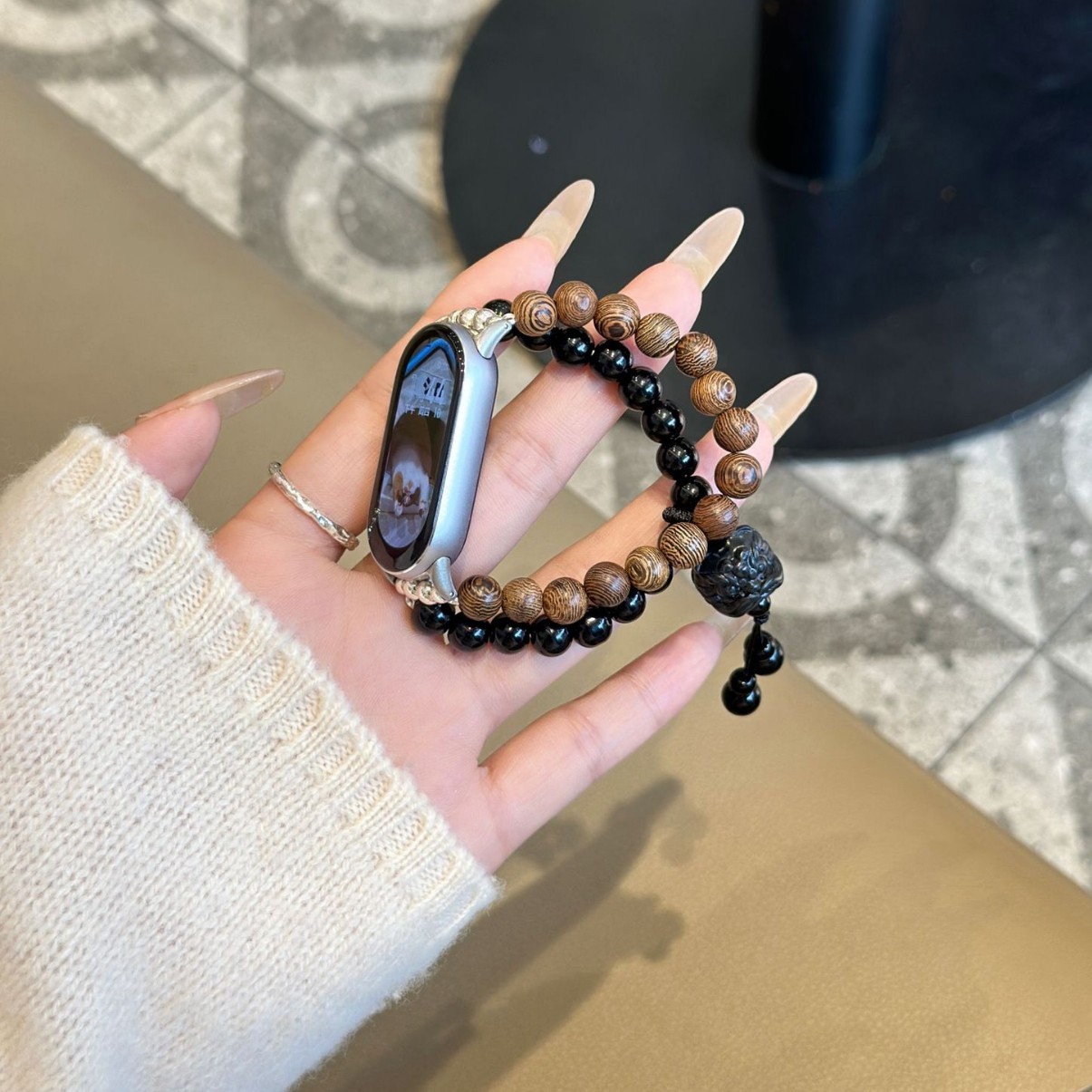 Picture of Suitable for Mi Band 9 Strap 5/6/7/8/8Pro All-match Wristband Buddha Beads Dance Lion Beads 7Pro Watch Strap