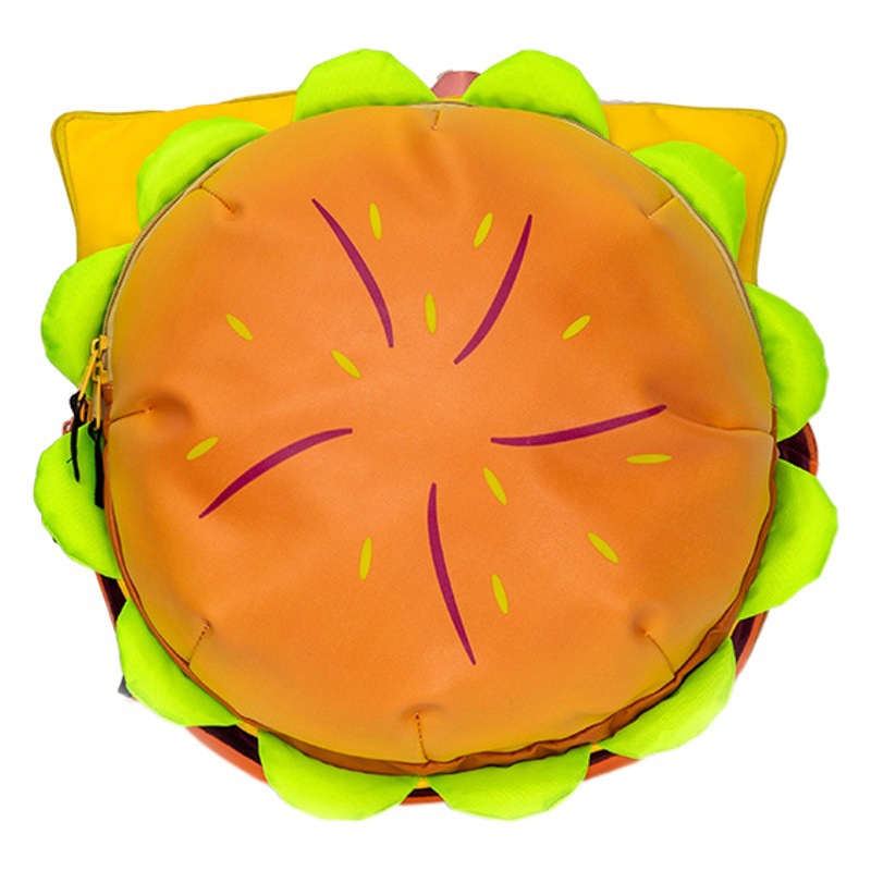 Cute Cheese Hamburger Niche Design Funny Crossbody Bag Women's Casual Creative Cartoon Backpack Large Capacity Schoolbag
