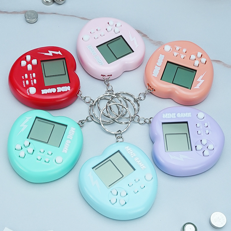 Picture of Cross-border hot-selling love children's toys palm Tetris video game machine keychain creative small pendant