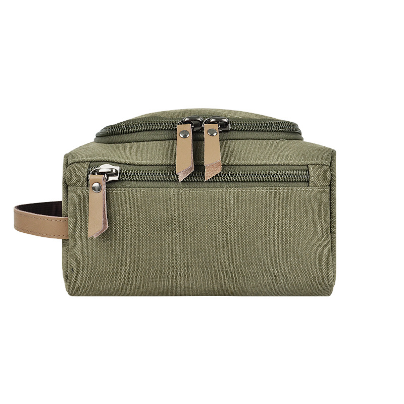 Picture of Men's Canvas Cosmetic Bag Women's Portable Portable Large Capacity Hook Multi-Layer Travel Business Aviation Toiletry Bag
