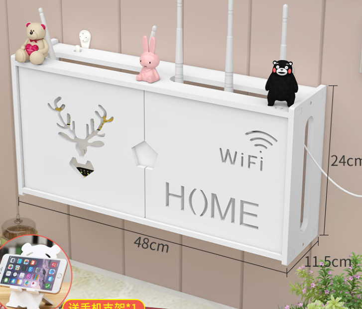 Picture of Router Wire Storage Box Optical Cat Wall-mounted Wall Punch-free Desktop Wireless WiFi Set-top Box Storage Rack