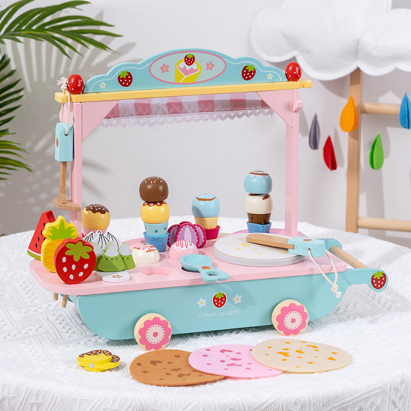 Picture of Wooden Imitation Ice Cream Children's Ice Cream Shop Toys Boys and Girls Baby Play Home Ice Cream Kitchen Building Blocks