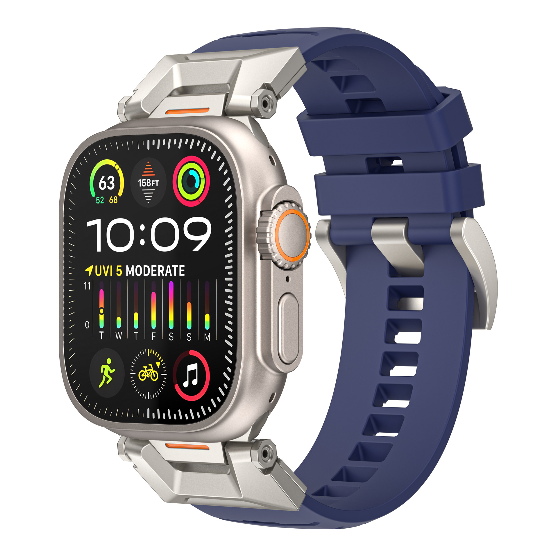 Picture of For Apple Watch S10 Strap Functional Fluororubber appleiwatch9876Ultra2 Watch Strap Wholesale