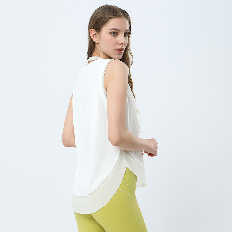 Picture of 2023 Spring and Summer New Yoga Top Women's Mesh Stitching Quick-drying Running Vest Ice-feeling Fitness Tight-fit