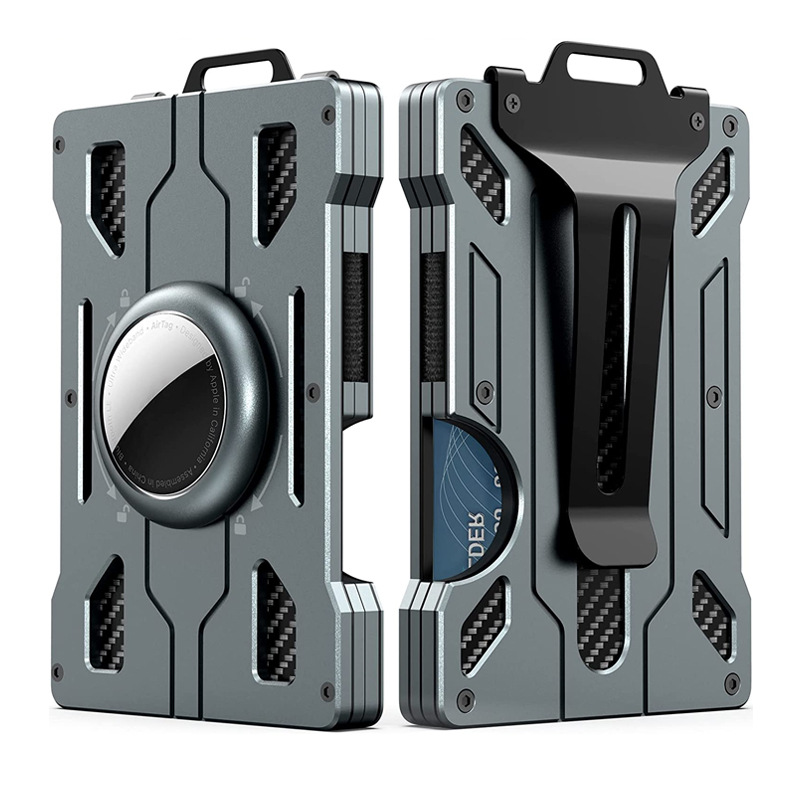 Picture of Factory Direct New Tracker Card Bag Airtag Metal Wallet RFID Aluminum Alloy Card Holder Credit Card Case