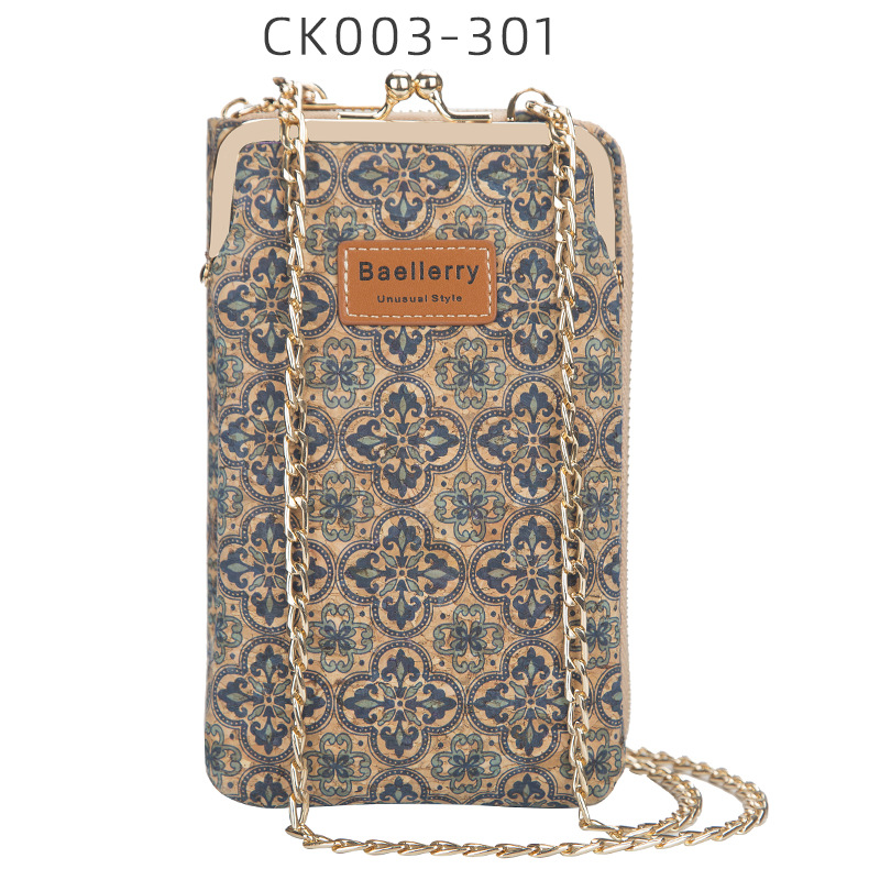 Picture of baellerry ladies wallet vertical wood grain mobile phone bag multi card wallet chain shoulder messenger bag wholesale