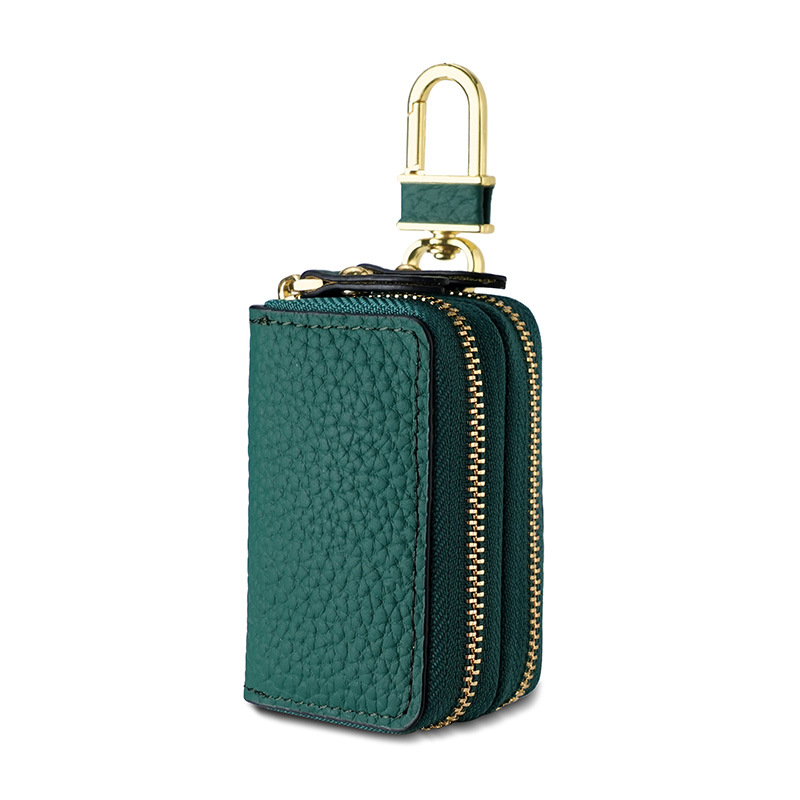Picture of New double-layer key bag leather car key cover men's and women's first layer cowhide key bag copper hardware key chain